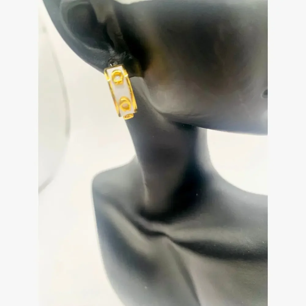 Coach Women's Signature Tabby Hoop Earrings - Picture 5 of 5